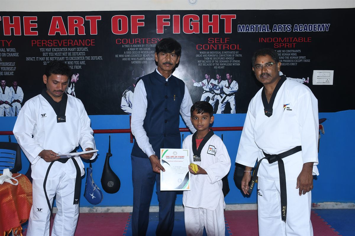 Kids martial arts belt ceremony